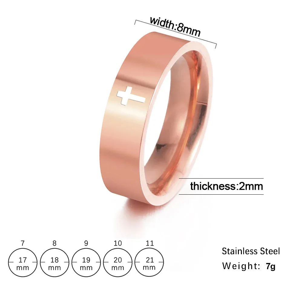Stainless Steel Gothic Cross Couple Rings