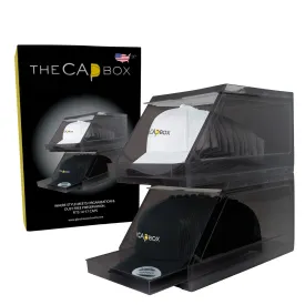 The CapBox 2.0 (2 Pack Black) Hat Organizer for Baseball Caps, Stackable Hat Rack Cap Storage Container
