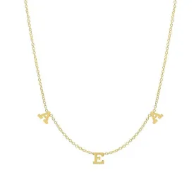 Three Letter Pendant Necklace in Gold