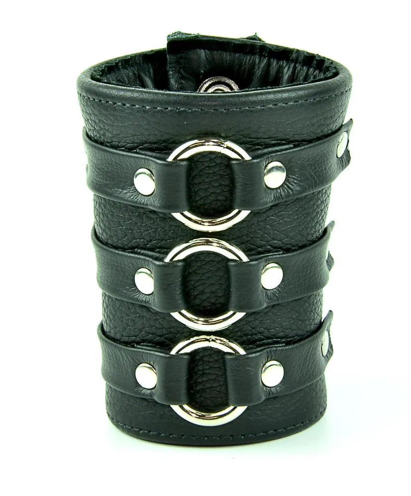 Three Ring Bondage Bracelet Short Gauntlet