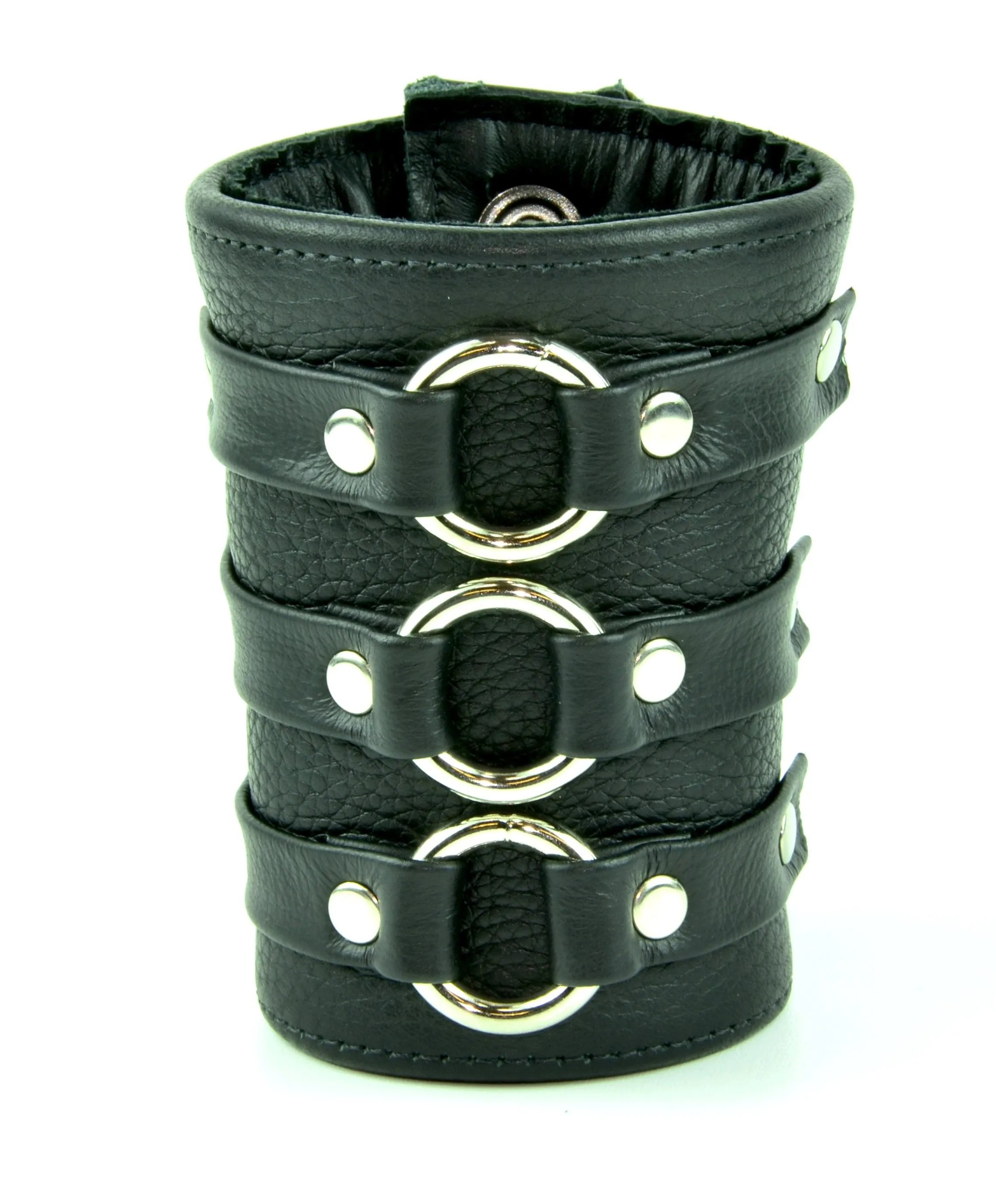 Three Ring Bondage Bracelet Short Gauntlet