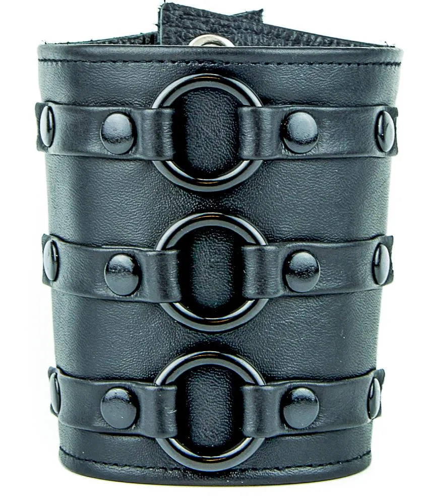 Three Ring Bondage Bracelet Short Gauntlet