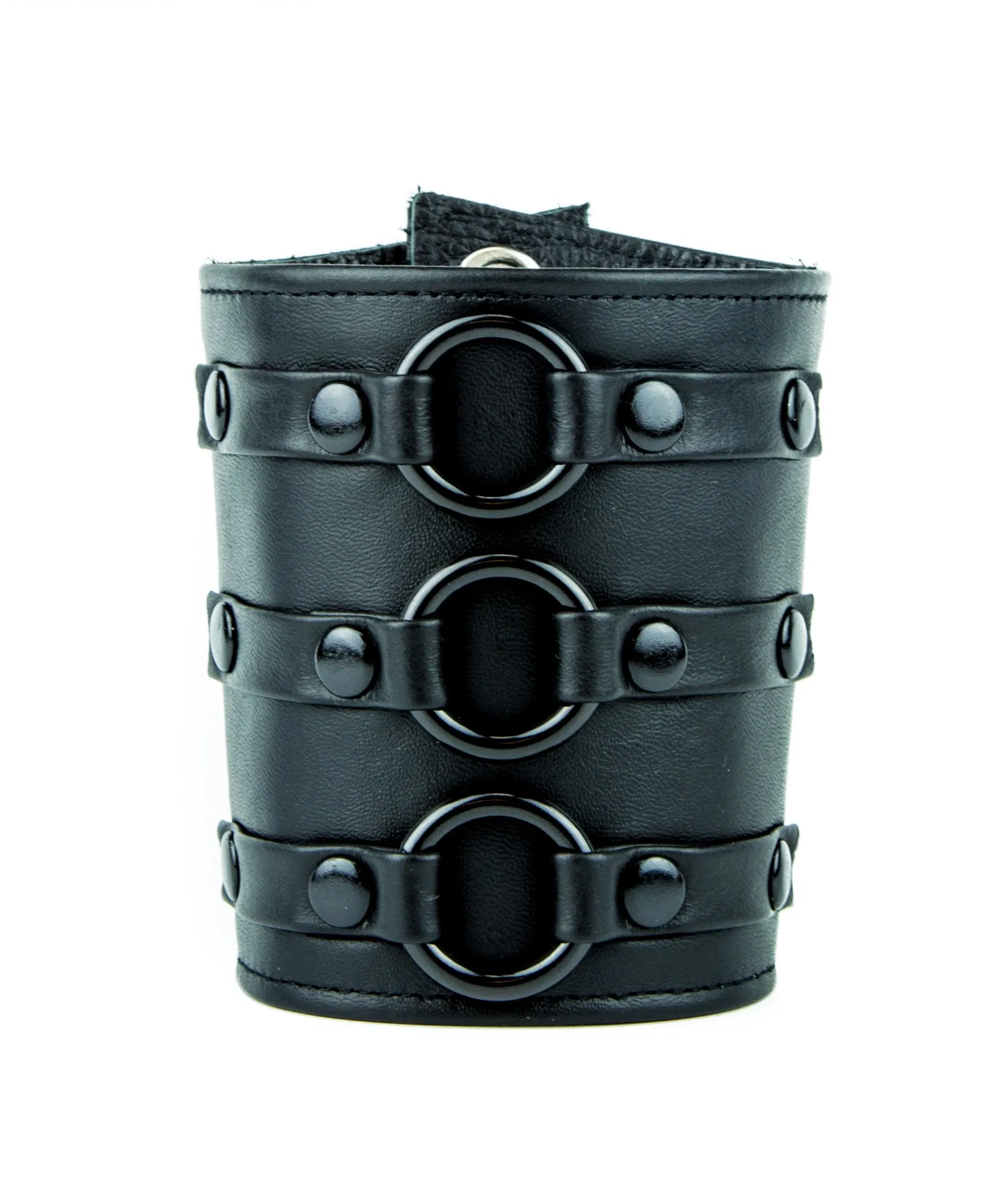 Three Ring Bondage Bracelet Short Gauntlet