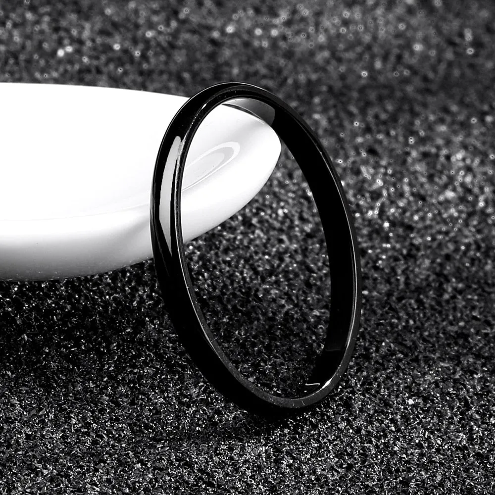 Titanium Steel Rose Gold Anti-allergy Smooth Simple Wedding Couples Rings