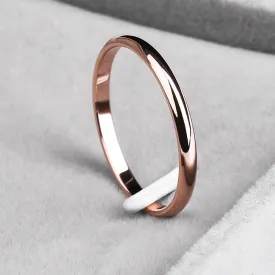 Titanium Steel Rose Gold Anti-allergy Smooth Simple Wedding Couples Rings
