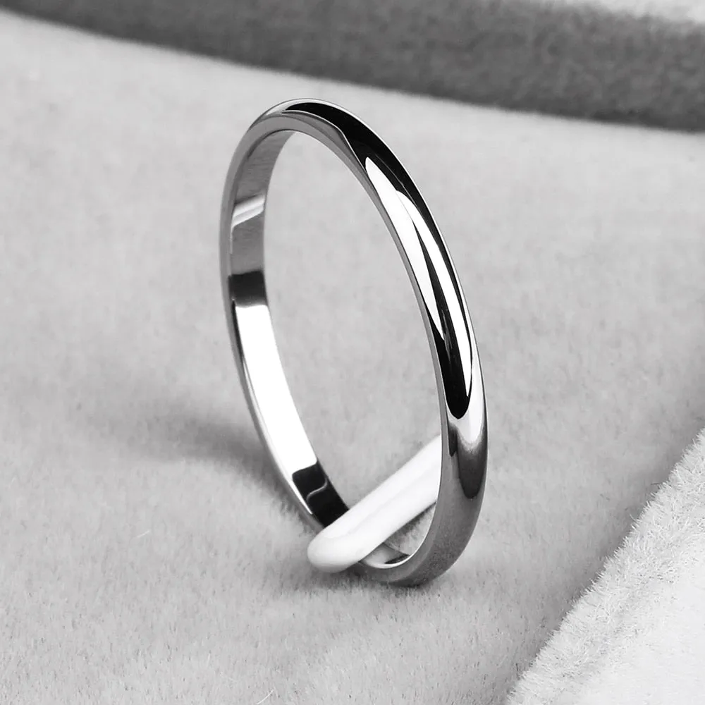 Titanium Steel Rose Gold Anti-allergy Smooth Simple Wedding Couples Rings