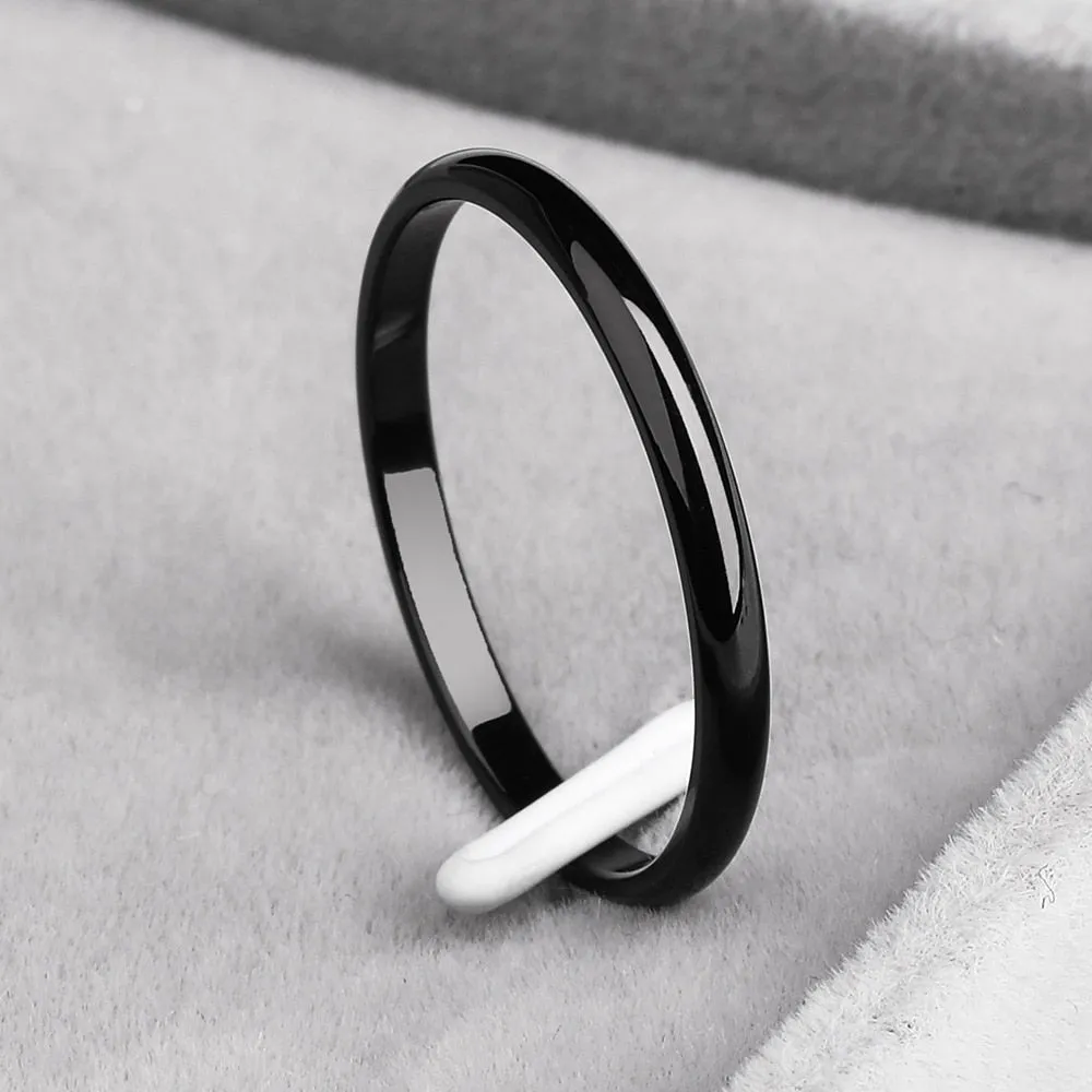 Titanium Steel Rose Gold Anti-allergy Smooth Simple Wedding Couples Rings