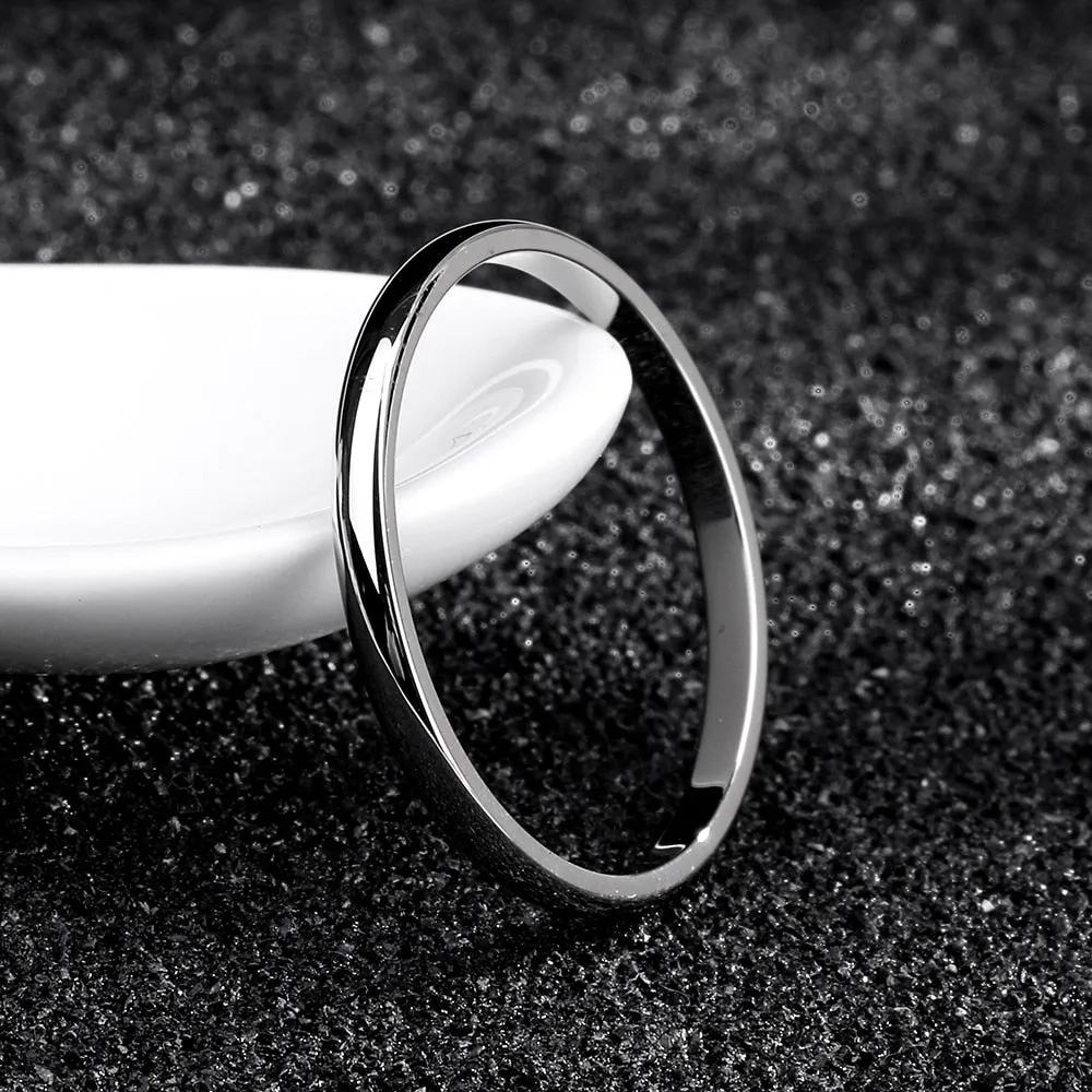 Titanium Steel Rose Gold Anti-allergy Smooth Simple Wedding Couples Rings