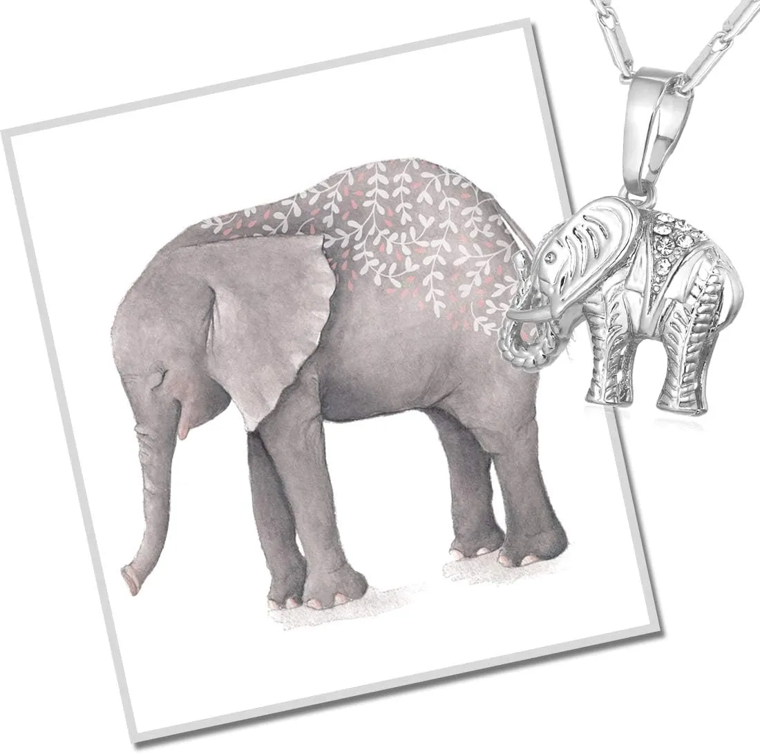 U7 Animals Necklace for Women Stainless Steel Pig/Dog/Elephant Pendant Necklace Lucky Jewelry