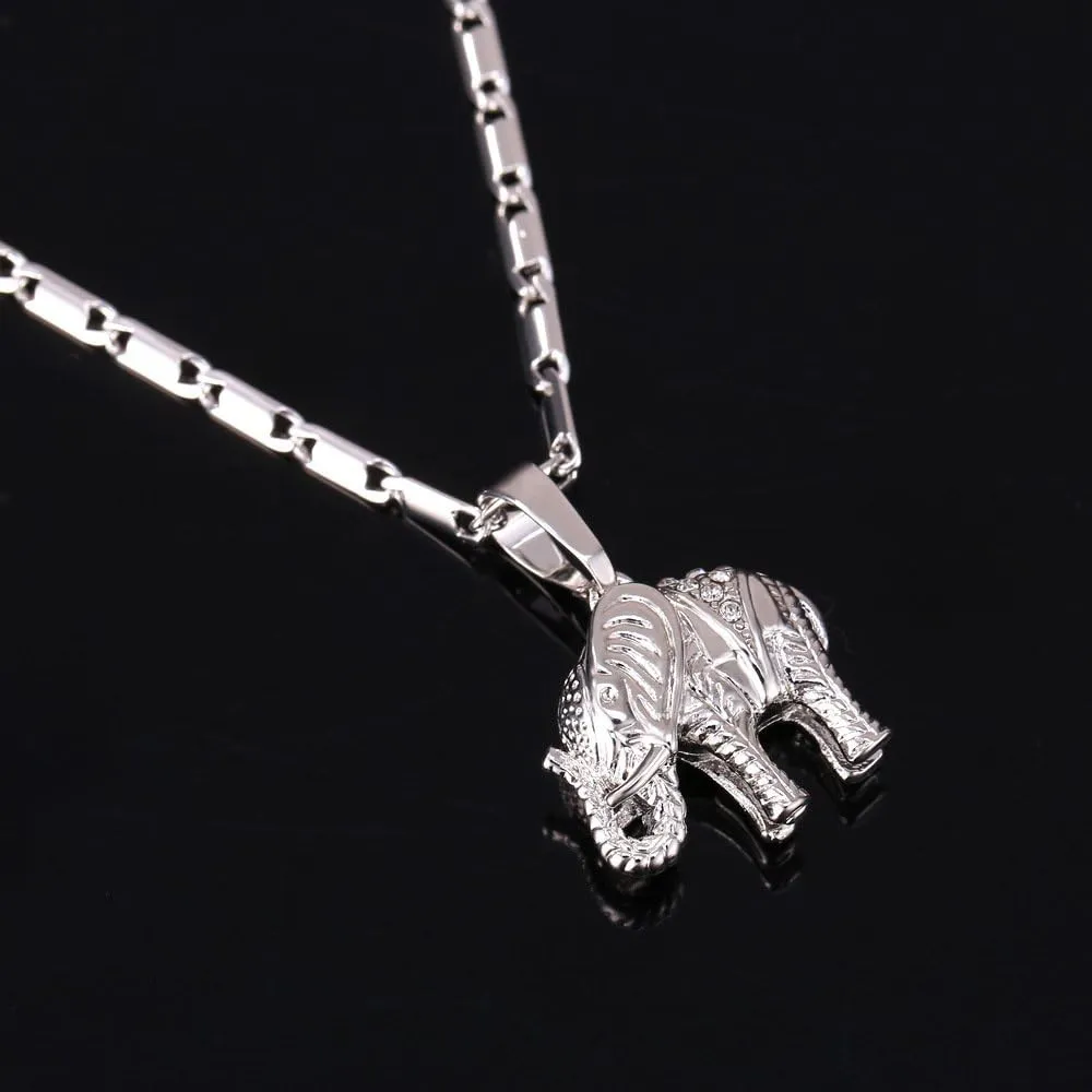 U7 Animals Necklace for Women Stainless Steel Pig/Dog/Elephant Pendant Necklace Lucky Jewelry