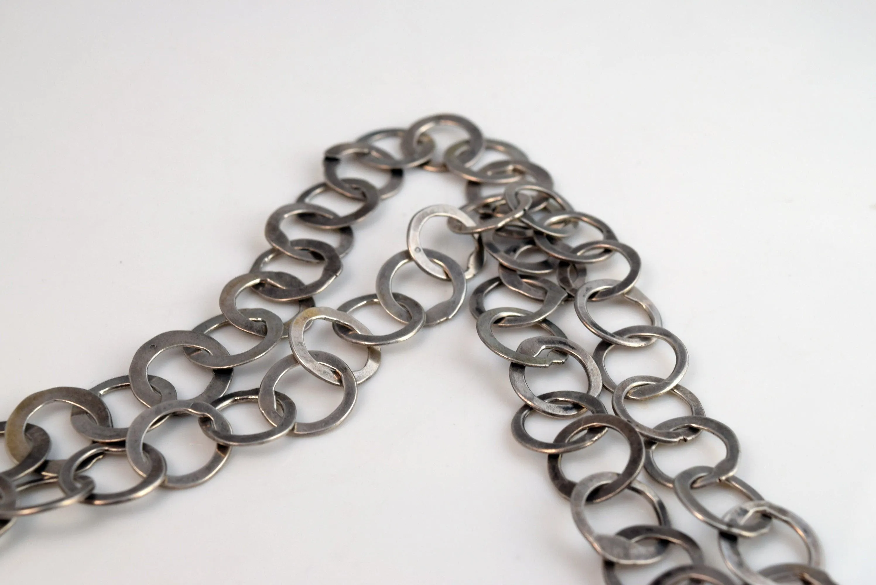 Vintage Berber Necklace, Tunisian Rihana Silver Chain and Hilal or Hauafer Pendant