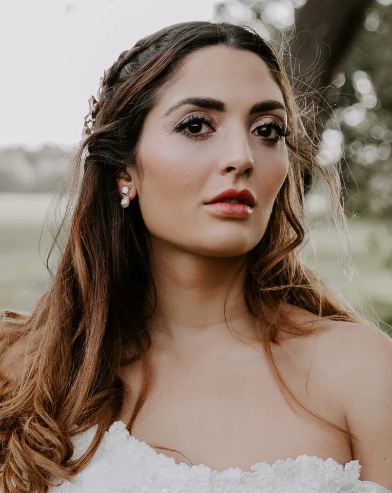 wedding earrings - BEST SELLER - simple pearl drop -Twinkle pearl earrings by Stephanie Browne