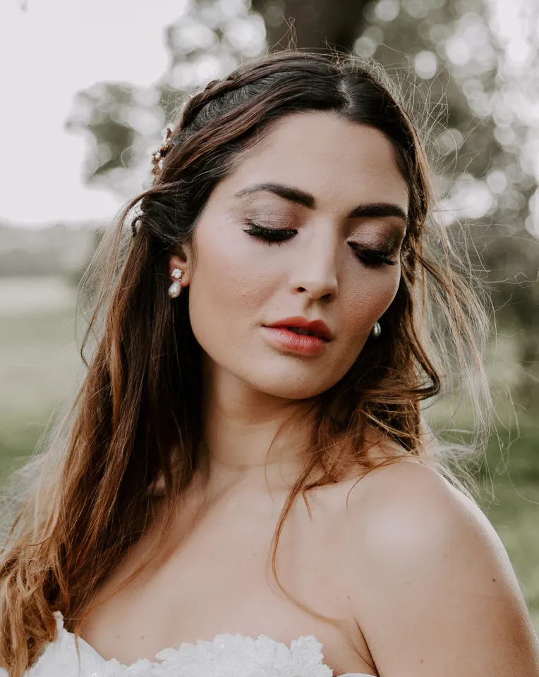 wedding earrings - BEST SELLER - simple pearl drop -Twinkle pearl earrings by Stephanie Browne