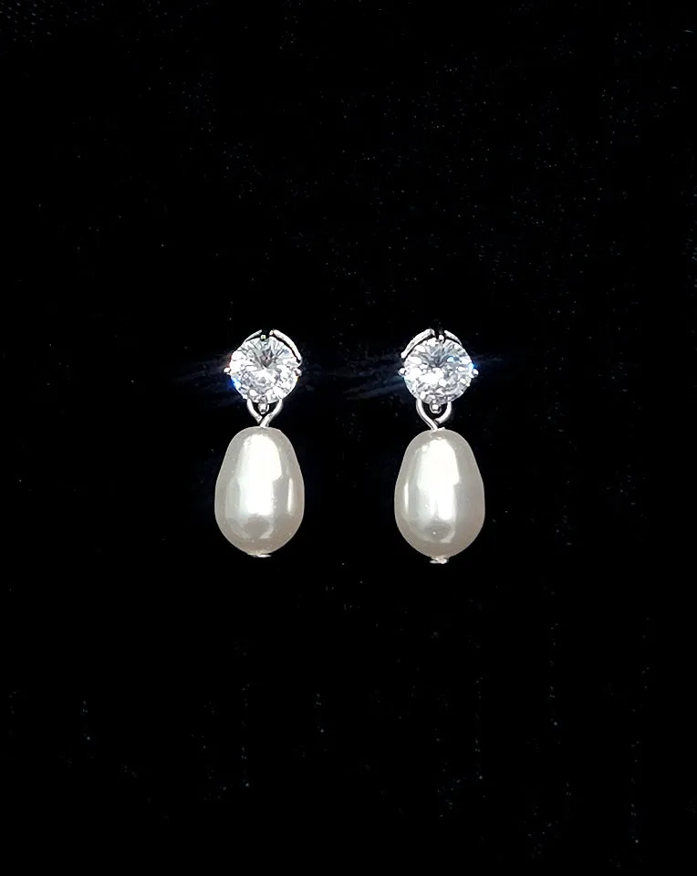 wedding earrings - BEST SELLER - simple pearl drop -Twinkle pearl earrings by Stephanie Browne