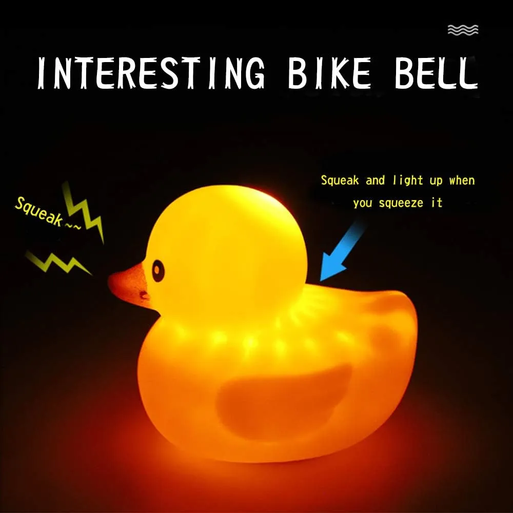 wonuu Rubber Duck Toy Car Ornaments Yellow Duck Car Dashboard Decorations Squeeze Duck Bicycle Horns with Propeller Helmet