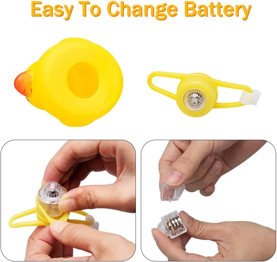 wonuu Rubber Duck Toy Car Ornaments Yellow Duck Car Dashboard Decorations Squeeze Duck Bicycle Horns with Propeller Helmet