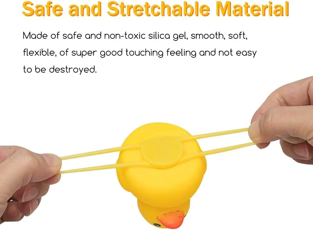 wonuu Rubber Duck Toy Car Ornaments Yellow Duck Car Dashboard Decorations Squeeze Duck Bicycle Horns with Propeller Helmet