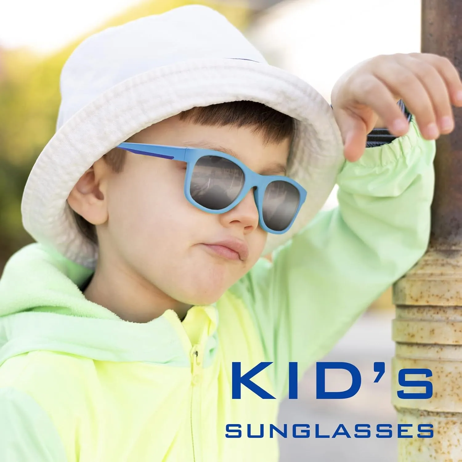 XII WY Kids Sunglasses Polarized UV Protection Flexible Rubber Glasses Shades for Boys Girls