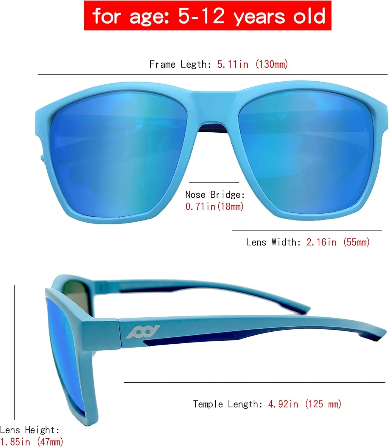 XII WY Kids Sunglasses Polarized UV Protection Flexible Rubber Glasses Shades for Boys Girls